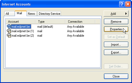 Outlook Express configuration