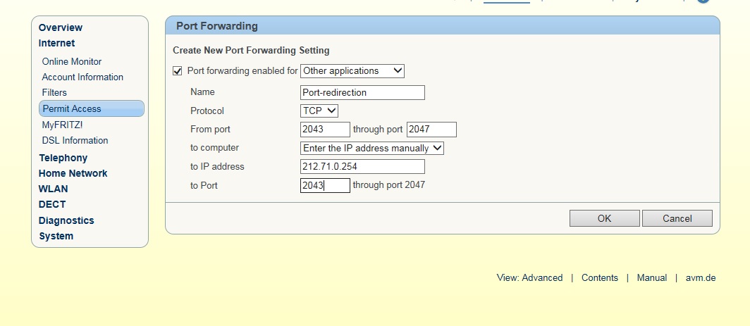 Hoe kan ik port forwarding in FRITZ!Box configureren