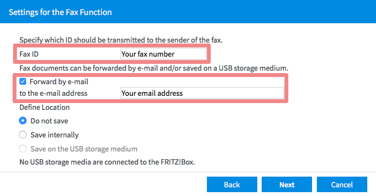 How do I configure Fax2Mail on my FRITZ!Box