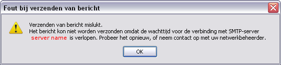 Thunderbird - Verzenden van bericht mislukt...